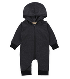 Cool Zippered One Piece Hooded Romper