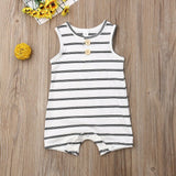 Trendy Striped Sleeveless Bodysuit