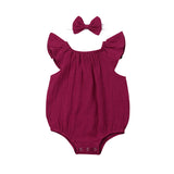 Adorable Ruffle Tank Top Romper Onesie With Matching Bow!