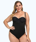 Sexy Plus Size Zip Thong Bodysuit Waist & Stomach Shaper - UptownFab™