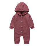 Cozy Hooded Jumpsuit ~ Cute Buttons ~ 6 Colors!