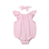 Adorable Ruffle Tank Top Romper Onesie With Matching Bow!