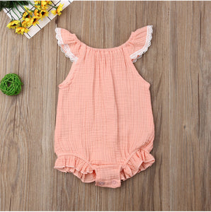 Cute Ruffle & Lace Tank Top Onesie